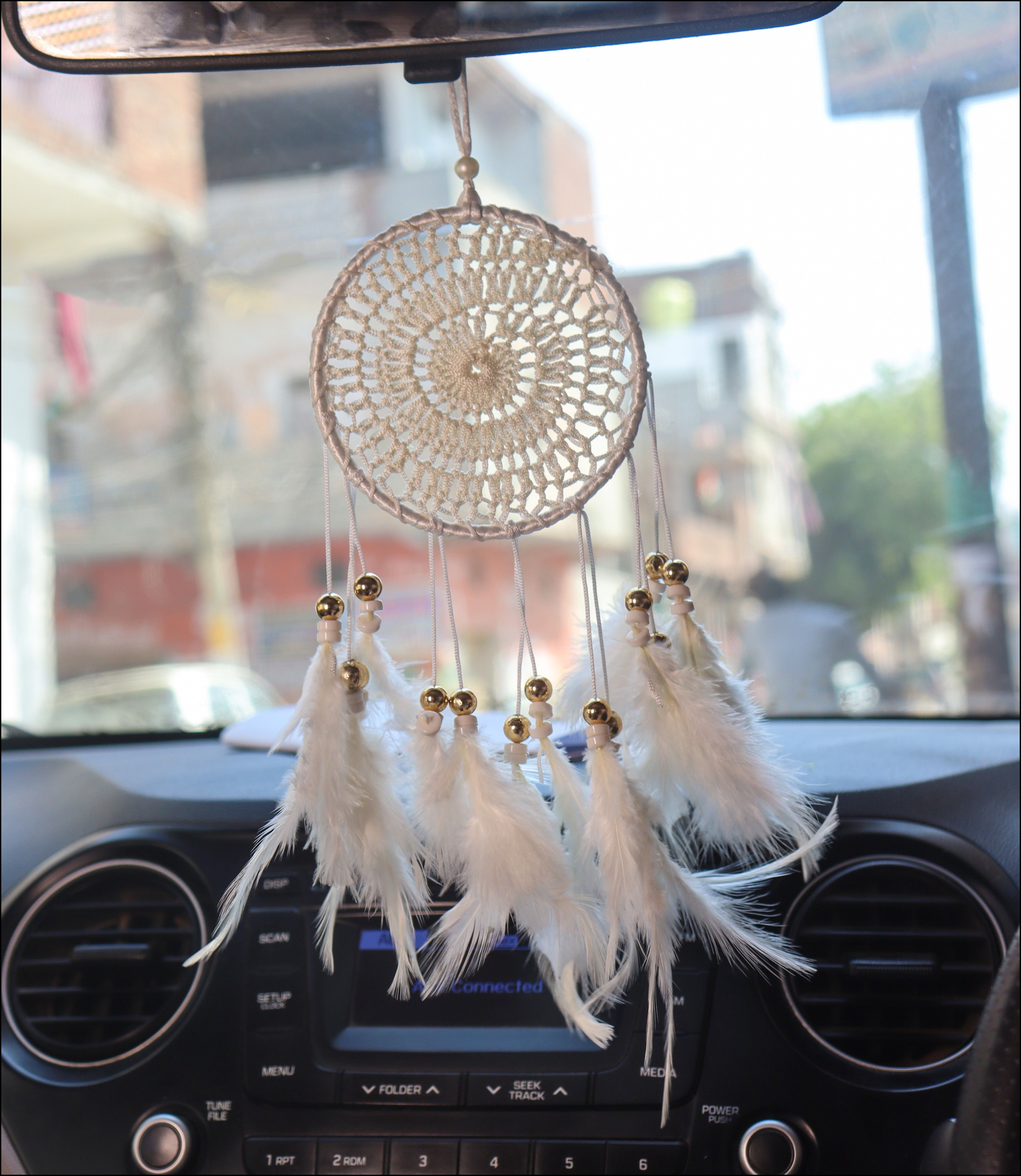 zimka Car and Wall Hanging Dream Catcher 8 inches Wall hanging Wool Dream Catcher Feather, Wood, Nylon Dream Catcher-picture-20