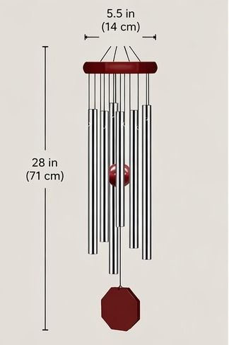 Silver Premium Quality 6 Tube Wind Chime for Home Balcony Window Decor Aluminium Windchime-image-25