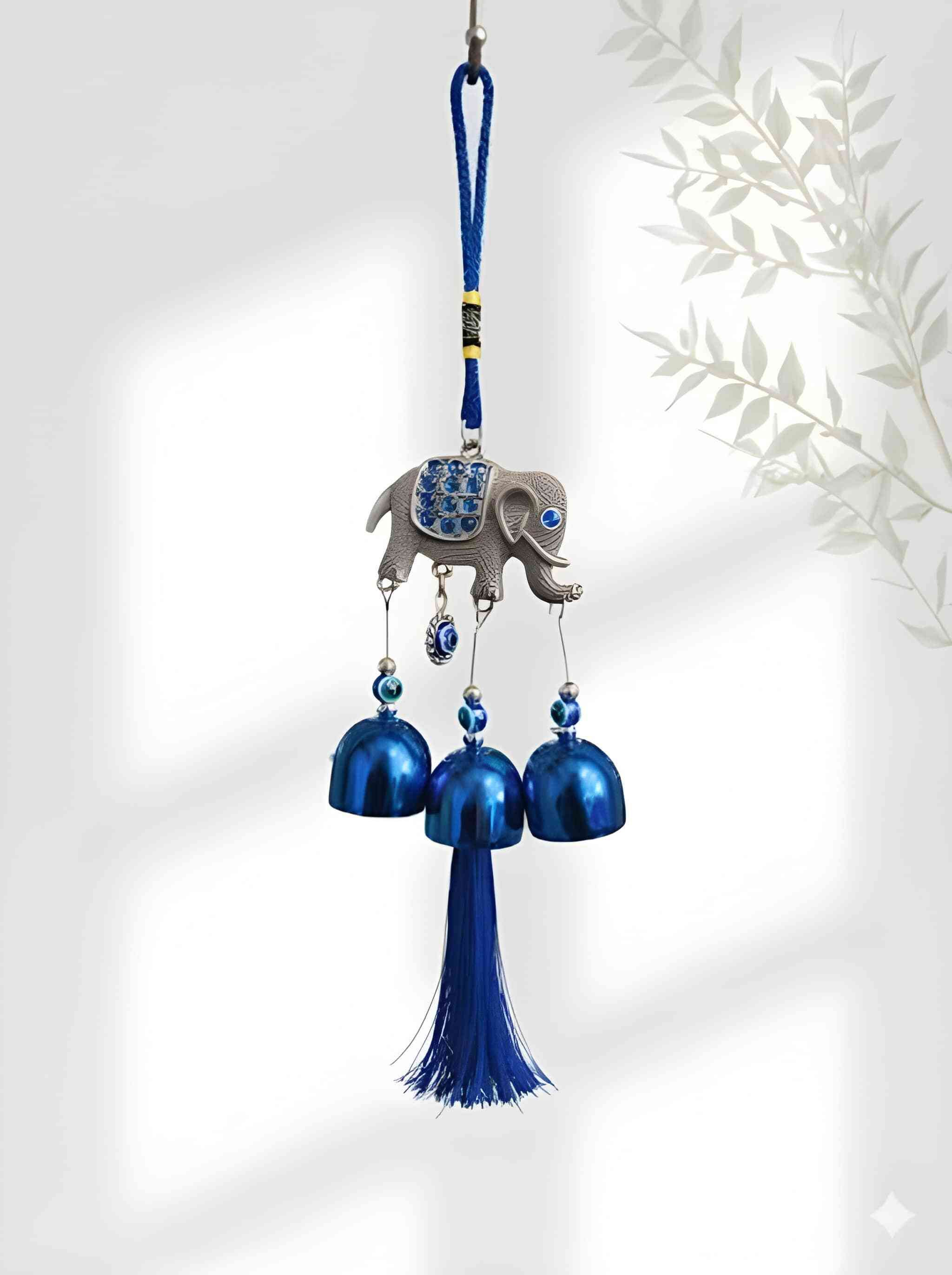 ppselects Evil Eye Elephant Wind Chime Metallic Hanging for Home Decor & Vastu Aluminium Dream Catcher-picture-41