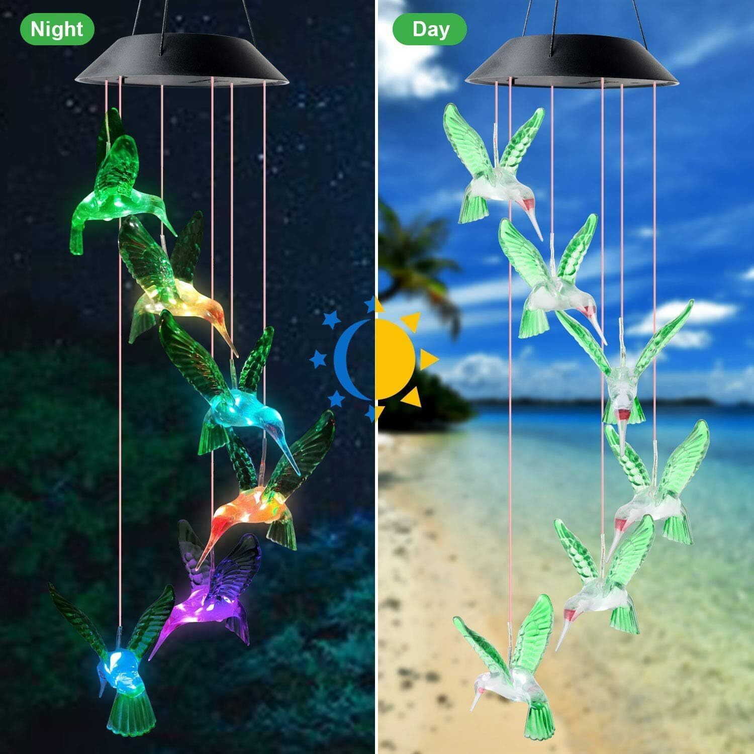 Solar Powered Humming Bird Wind Chime for Outdoor and garden decoration Plastic Windchime-image-37