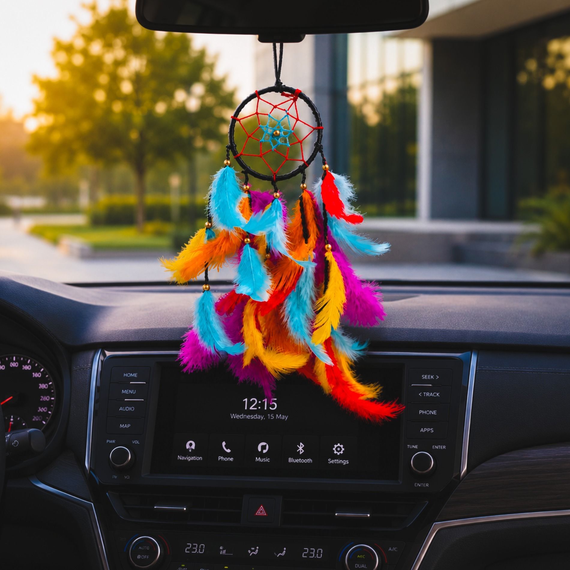 giftwa Handmade Car Hanging Feather Decoration for Home, Bedroom, Living Room & Office Feather, Stainless Steel Dream Catcher-picture-39