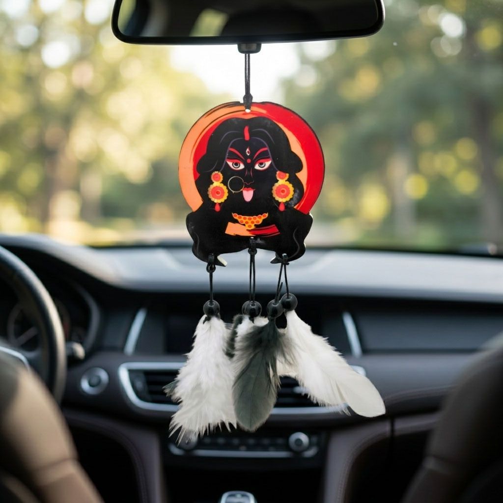 Mahakali Car Hanging Acrylic Rear View Mirror Spiritual Decor Plastic Dream Catcher-image-45