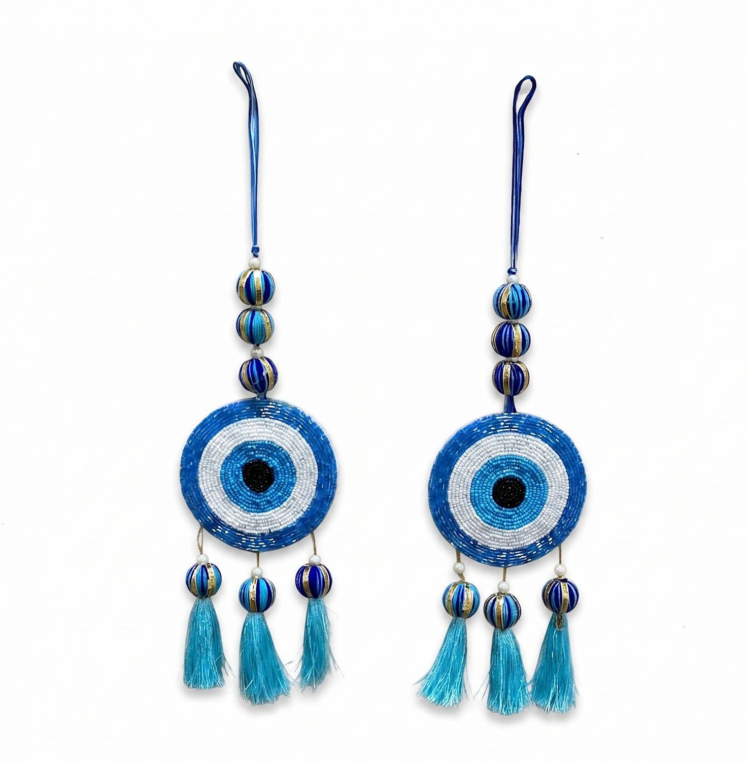 prishali Handmade Evil Eye Door Hanging with Tassels | Nazar Suraksha Wall Hanging Plastic Windchime-picture-40