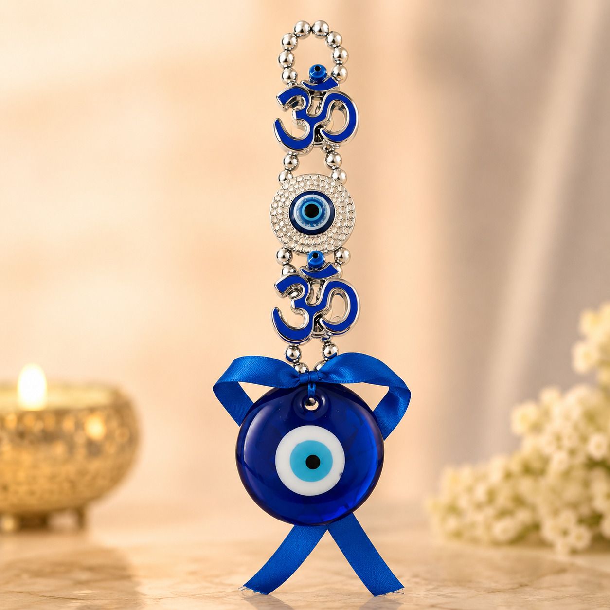 Om Evil Eye Hanging for Car & Home Decor-20cm Plastic Windchime-image-44