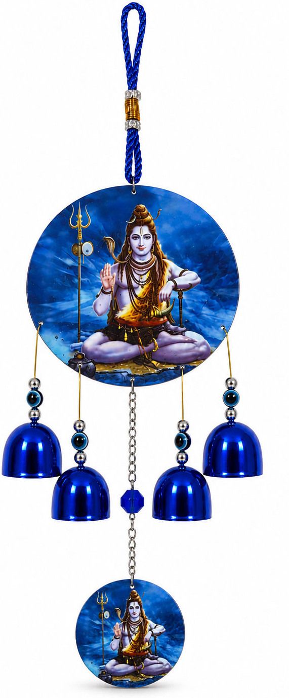 Mahadev Wind Chime Hanging with Metal Bells for Home Temple Decoration Copper Windchime-image-38