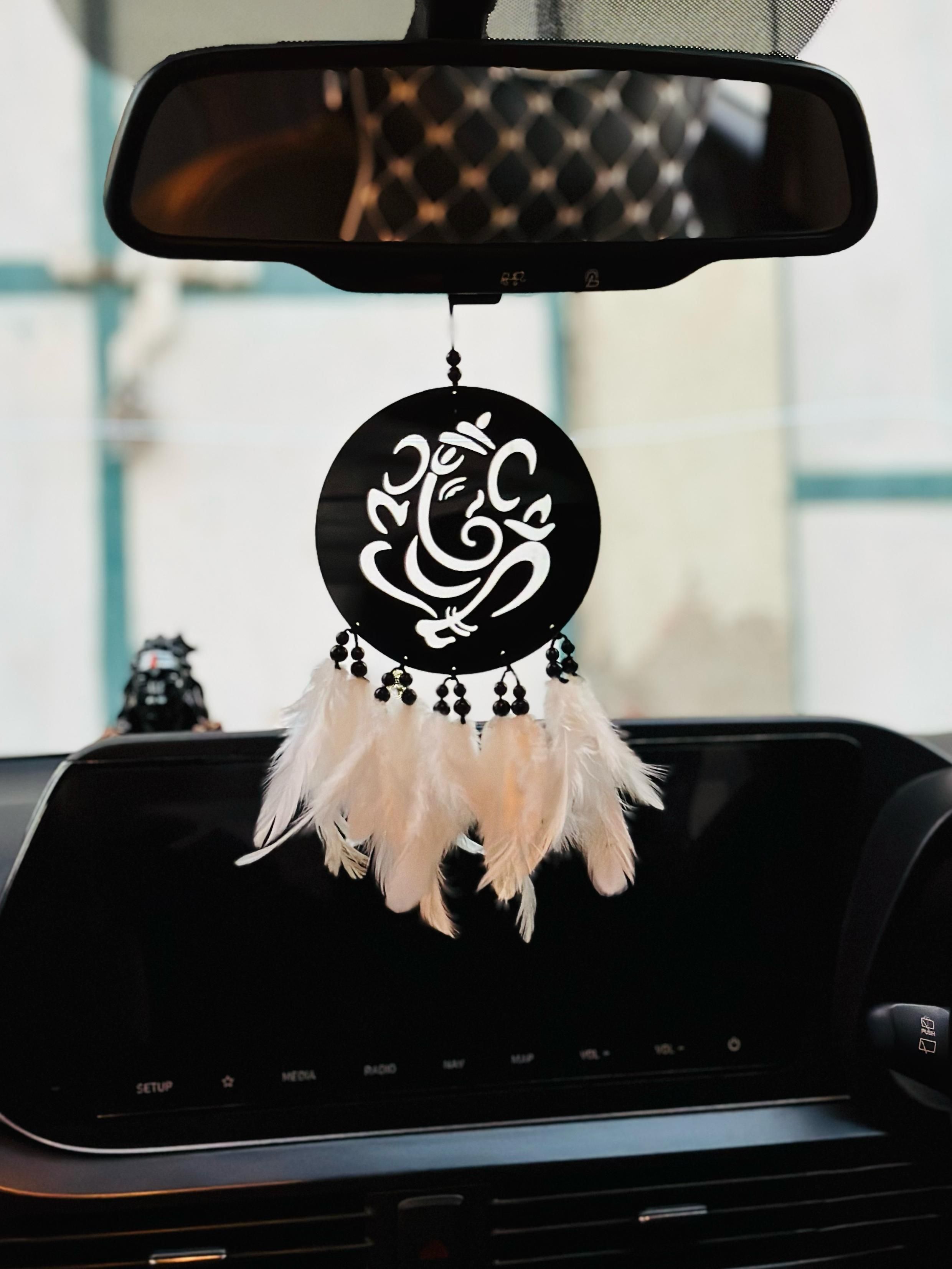 Ganesha Dream Catcher Car Hanging Ornament | Dream Catcher for Positive Energy | Feather, Plastic Dream Catcher-image-14