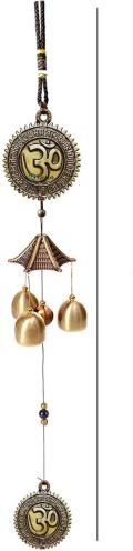 Decorative Metal OM Wind Chime & Hanging Bells gifts home decor Brass Windchime-image-1