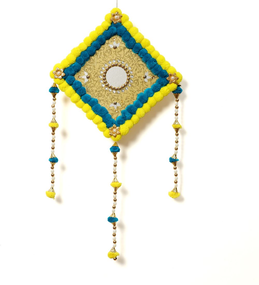 Handmade Square Pompom Hanging, Wall Hanging Dream Catcher Wool Dream Catcher-image-18