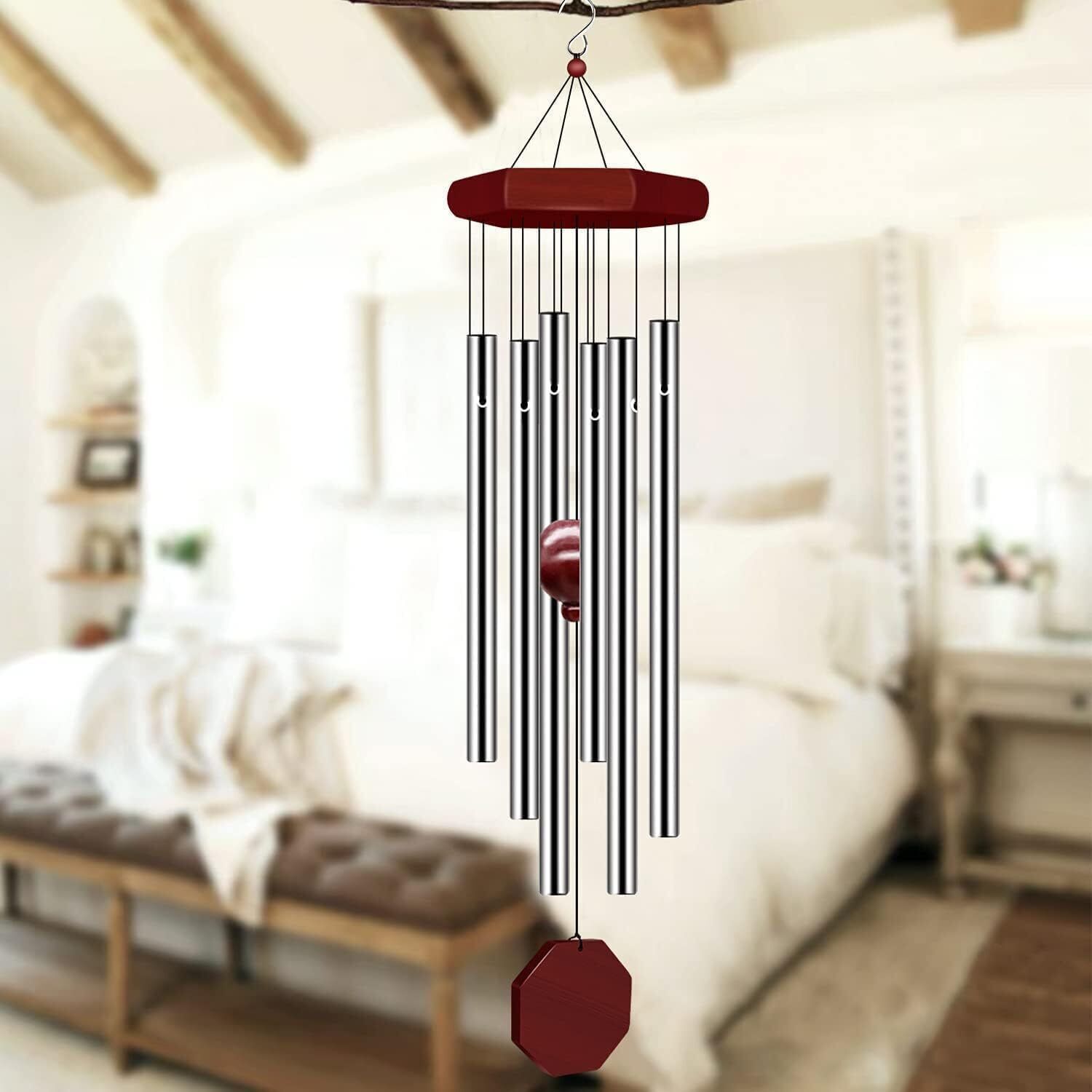 Wind Chimes for Home Balcony Decor Items 6 Pipes Hanging Bells Six Rods Steel Windchime-image-30