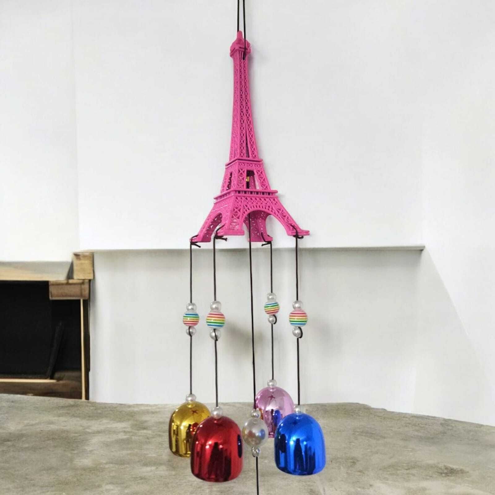 dnenterprises Eiffel Tower Sign Wind Chimes Metal Hanging Bells for Decor Iron Windchime-picture-16