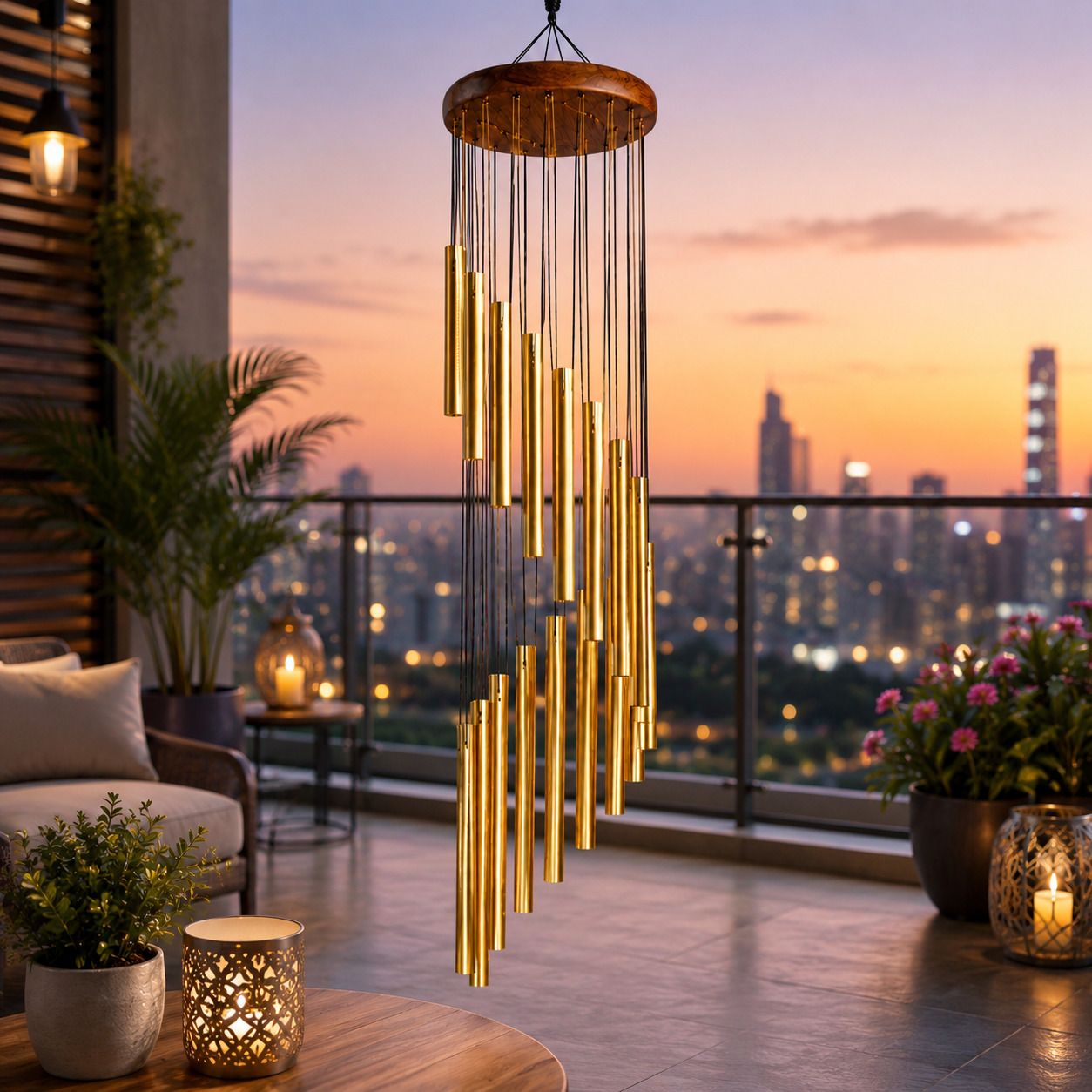ikhodi Large Hanging Wind Chimes with 15 Tube Hanging Home Musical Pipe Rods Aluminium Windchime-picture-16