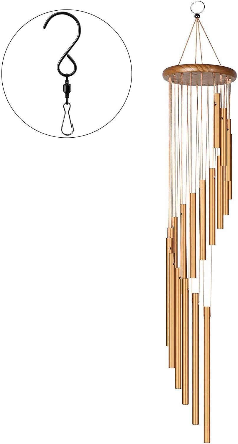 15 Aluminum Tubes Rotate Wind Chimes Tube Tones Magical Sounds Home Decoration Aluminium Windchime-image-24