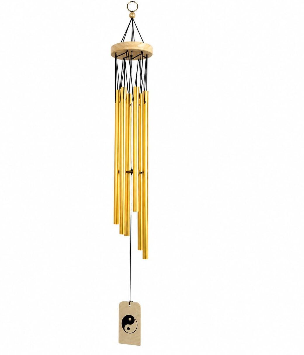 stopshop24 Metal WindChime with 6 Golden Pipes for Positive Energy, Chimes for Home/Balcony Gold Plated Windchime-picture-23