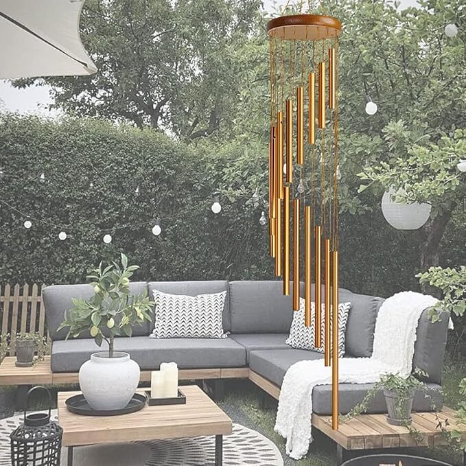 mamohalu Large Hanging Wind Chimes with 15 Tube Hanging Home Musical Pipe Rods Aluminium Windchime-picture-45