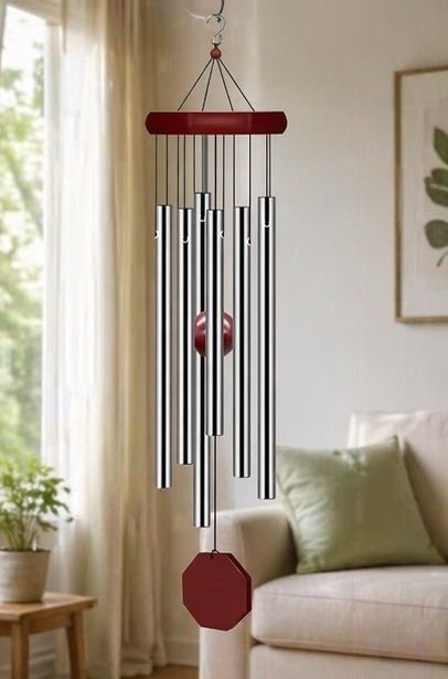 vpj Golden Breeze Hanging Wind Chime Decorative Feng Shui Home Accent Aluminium Windchime-picture-13