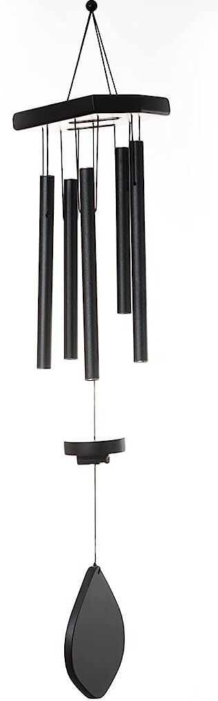 tej gifts Feng Shui Metal Wind Chime with 5 Black Pipes for Positive Energy Aluminium Windchime-picture-35