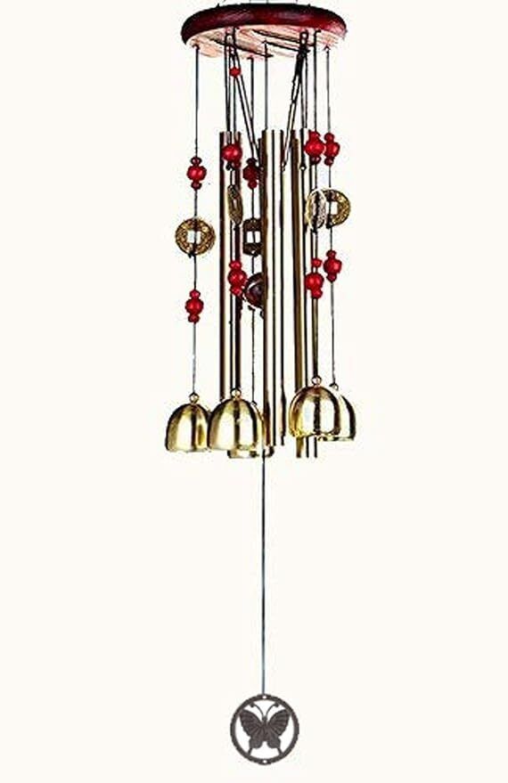 bluedeal Metal Wind Chimes Home Decor Hanging Balcony Garden Positive Energy, Brass Windchime-picture-15