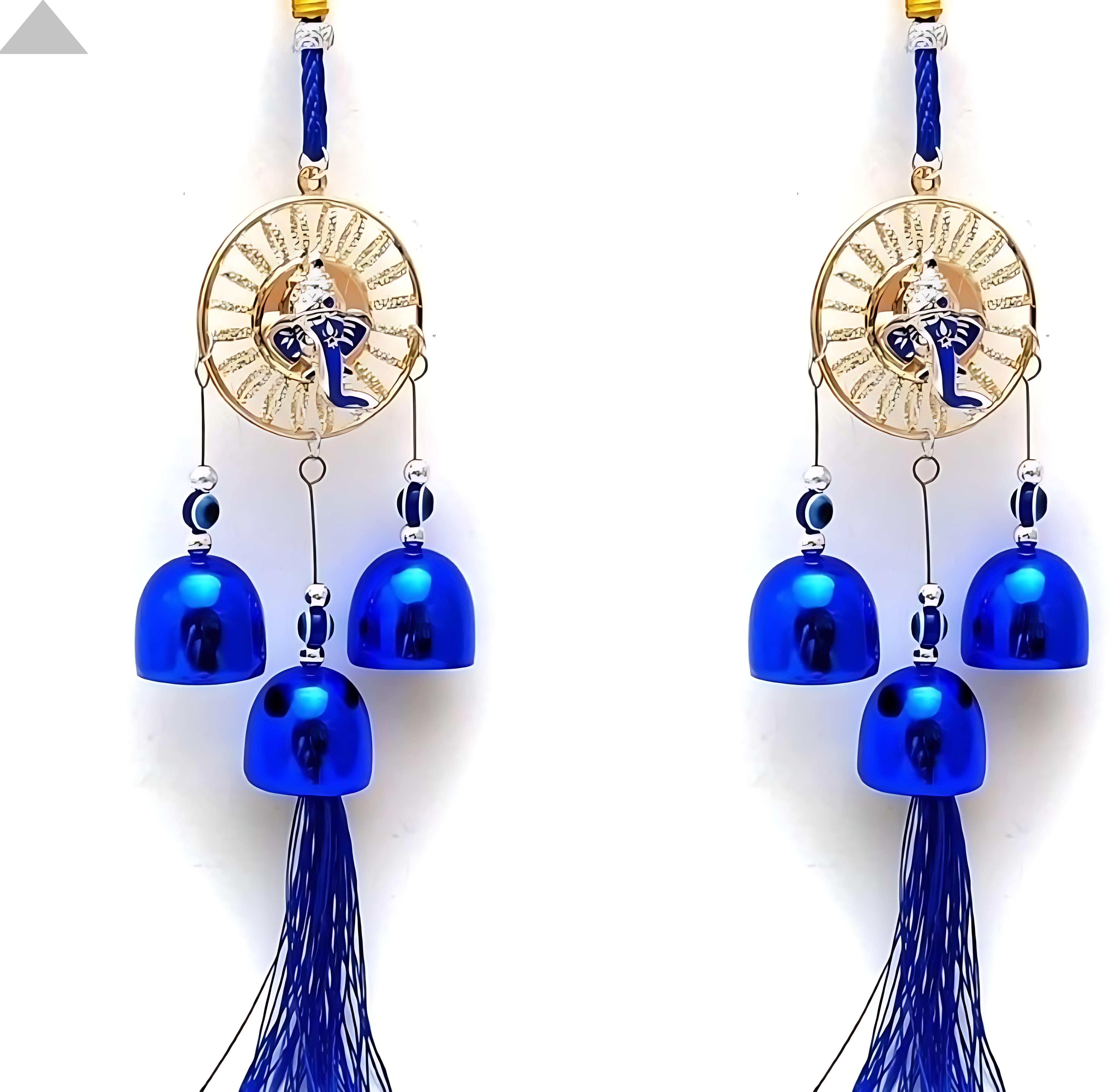 Pack Of 2 Wind Chime Lord Ganesh Evil Eye For Wall Hangings Design May vary K7 Polyresin Windchime-image-30