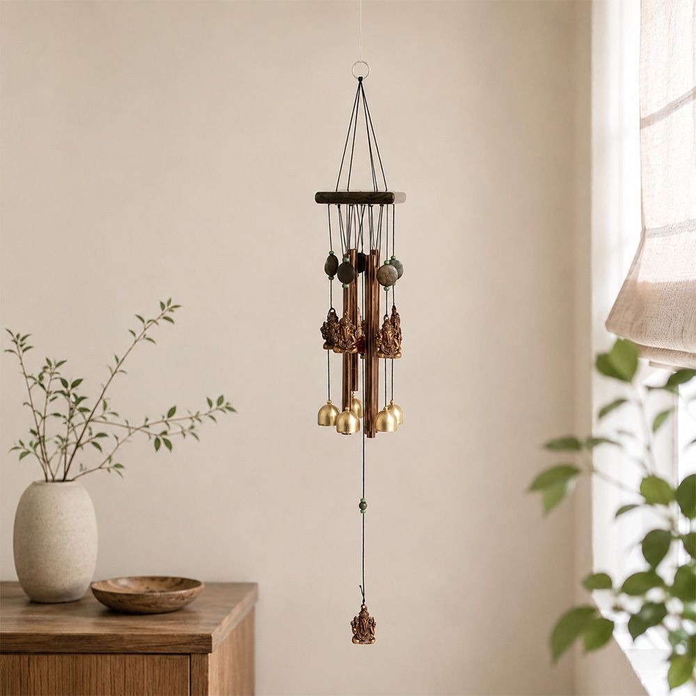 archies Ganesha Wind Chime for Home Entrance & Balcony Decor Brass Windchime-picture-28