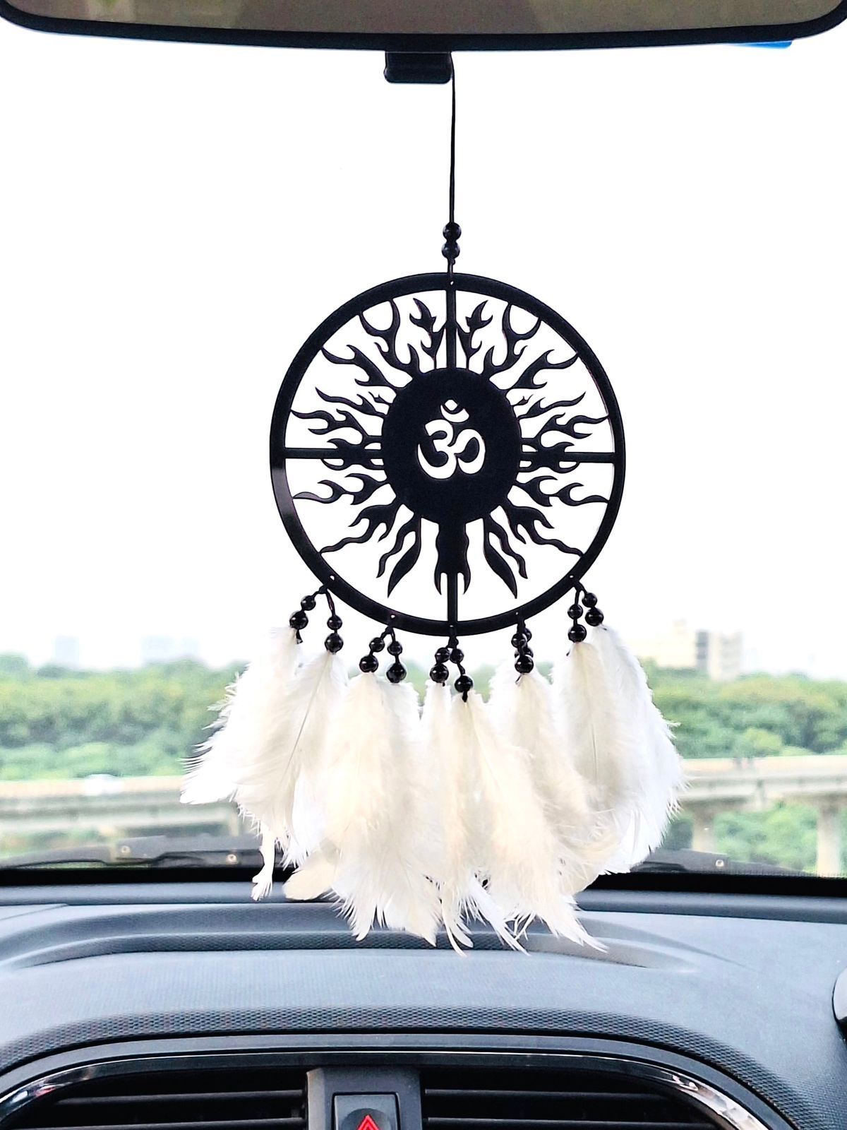 Om Dream Catcher Car Decor | Dream Catcher for Positive Energy. Feather Dream Catcher-image-40