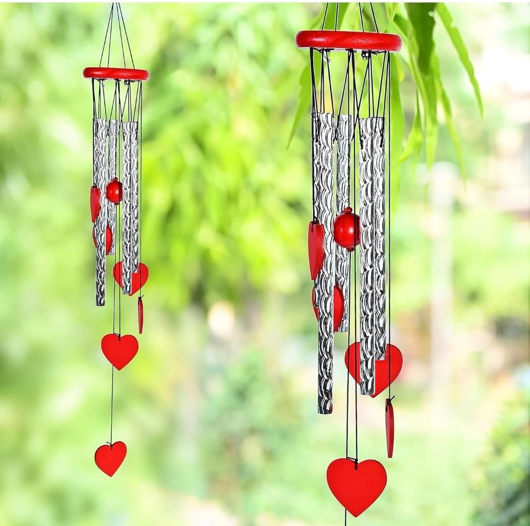 hunaysa Heart-Shaped Decorative Wind Chime Aluminium, Nylon Windchime-picture-30