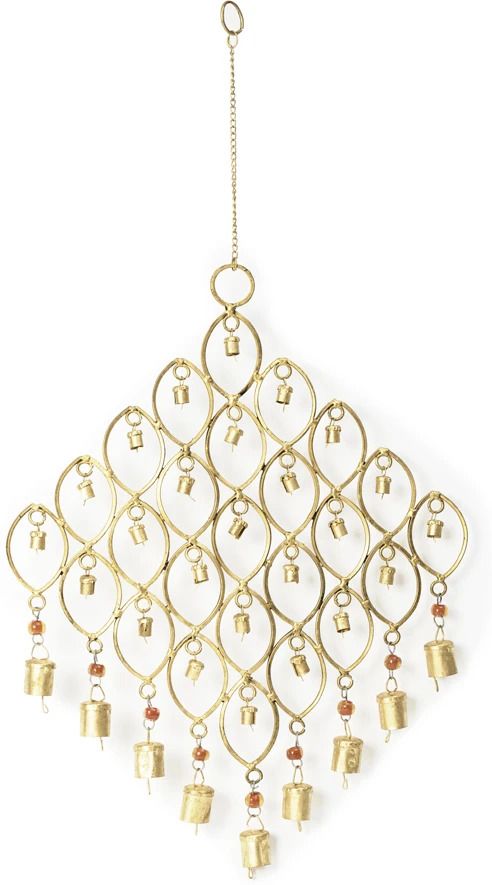 Metal Bells Windchime for Wall Hnaging Home Decoration Brass Windchime-image-6