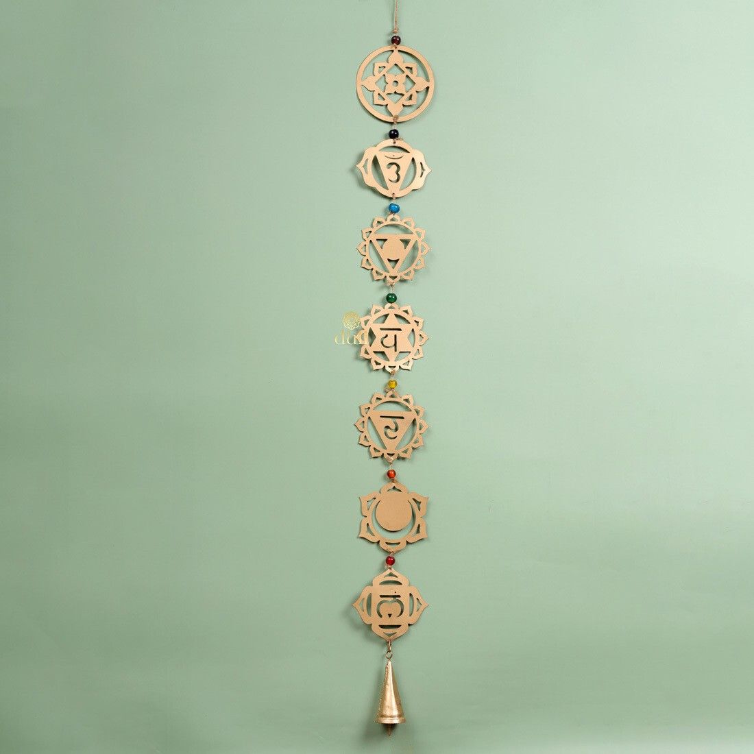 Metal Chakra Windchime Wall Hanging, Feng shui, Home Decor Festive Decoration Brass Windchime-image-22