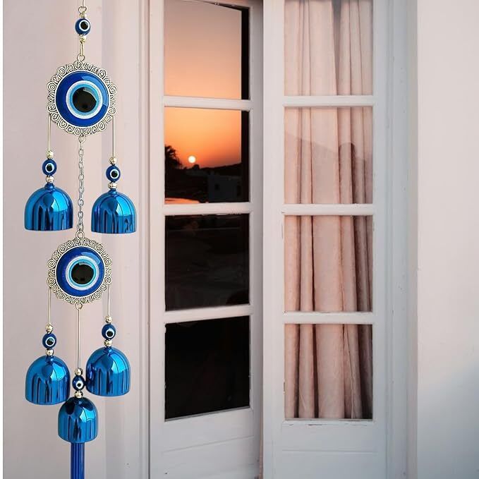hunaysa Evil Eye Wind Chime Wall Hanging Brass Windchime-picture-43