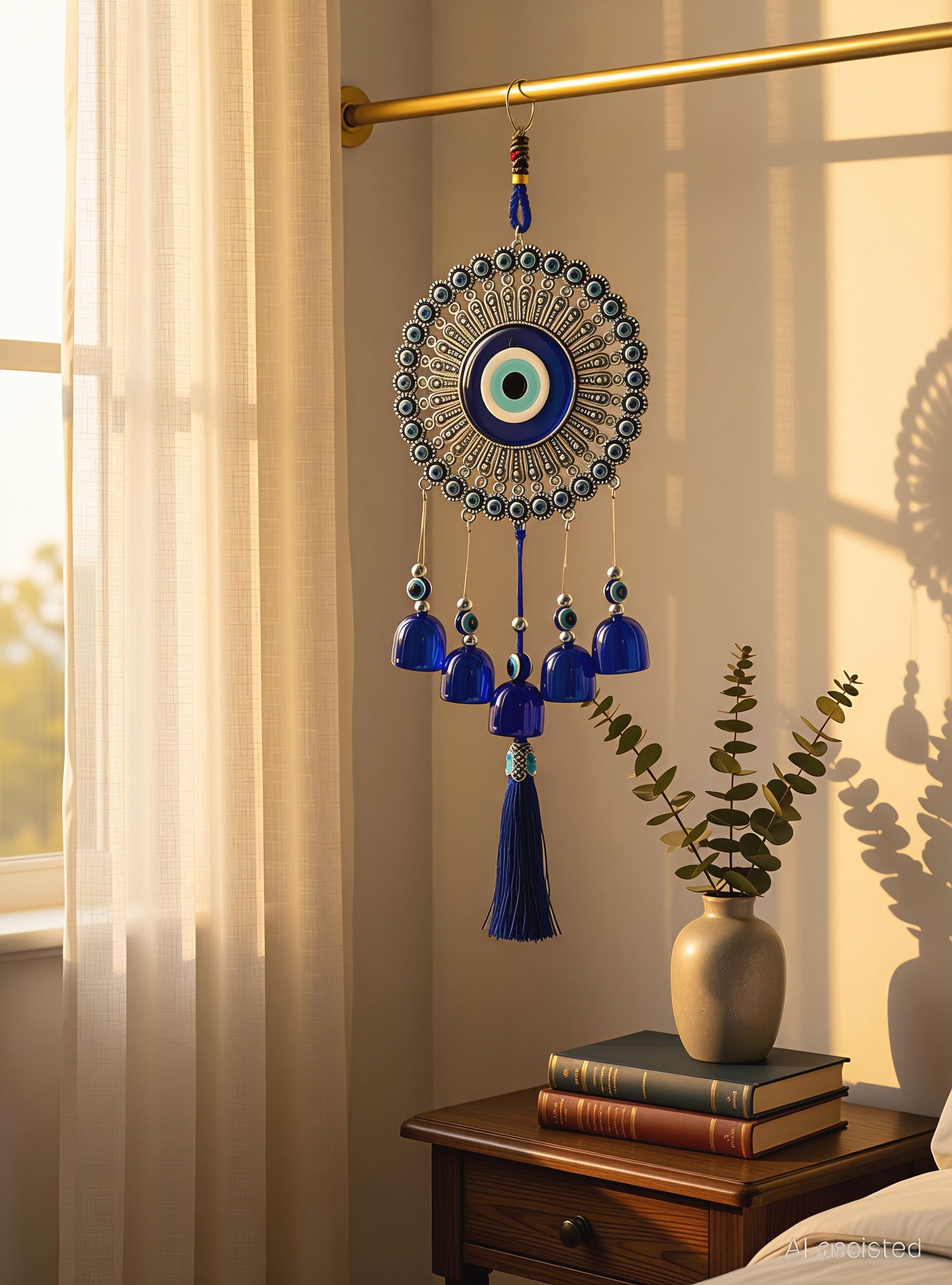 Evil eye protection dream catcher for home Steel Dream Catcher Silver Plated Dream Catcher-image-27