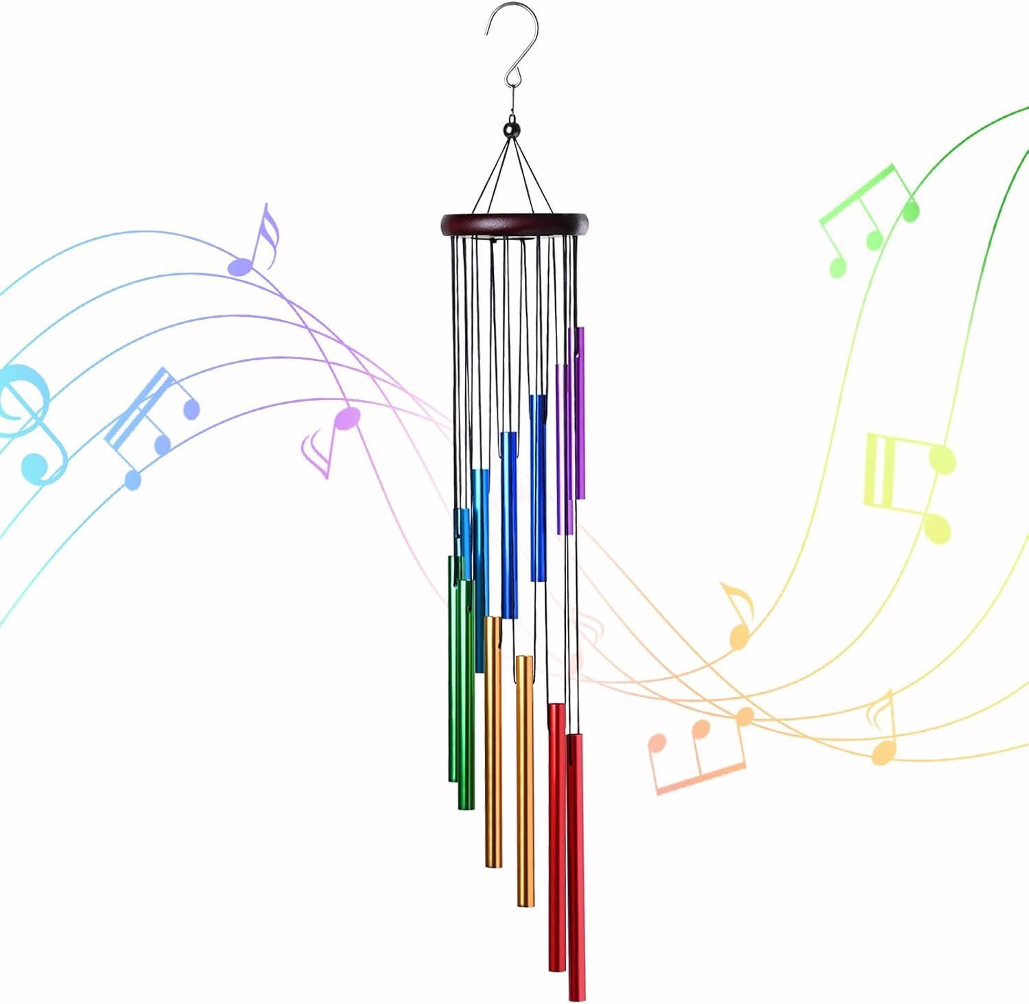 bafati Metal Rainbow Wind Chime Hanging Bell for Balcony Garden Home Decoration Aluminium, Wood, Nylon Windchime-picture-18