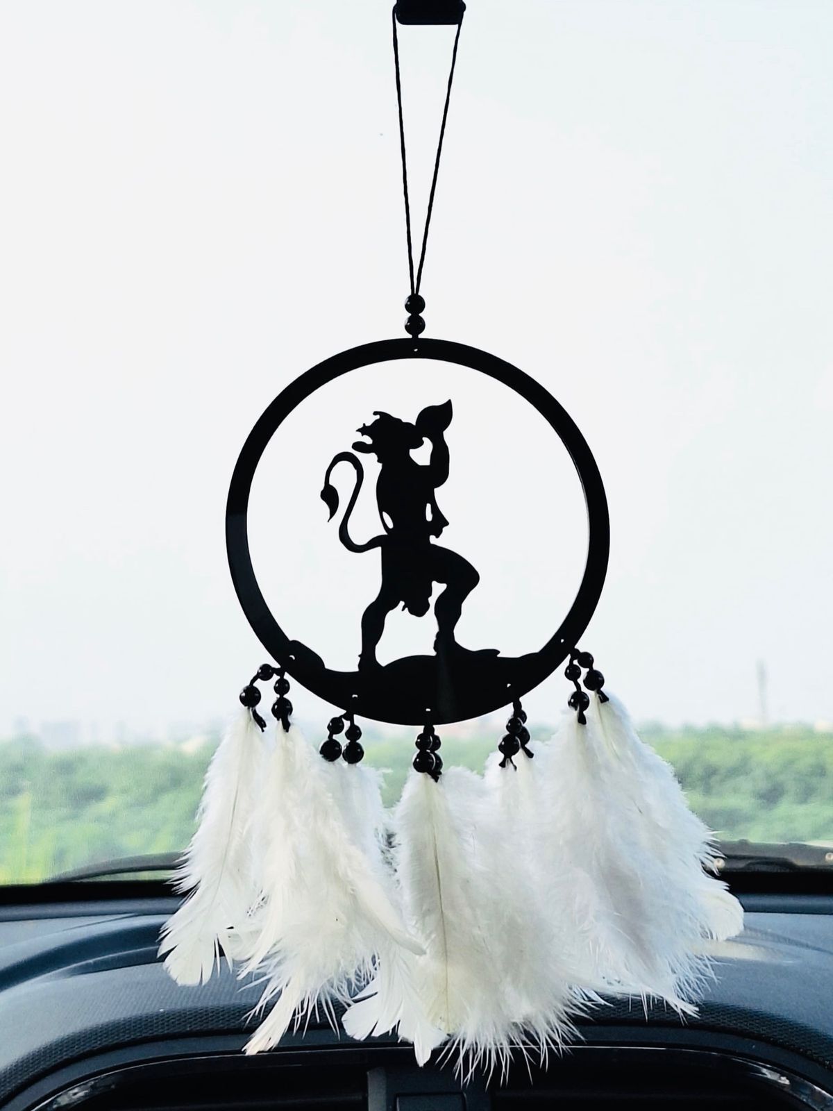 Hanumanji Dream Catcher Car Hanging Decor | Dream Catcher for Positive Energy| Feather Dream Catcher-image-42