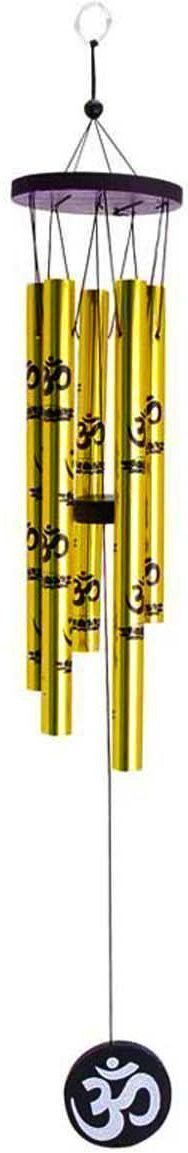 tej gifts Feng Shui Metal 5 Pipes Wind Chime with Om for Positive Energy - Aluminium Windchime-picture-30