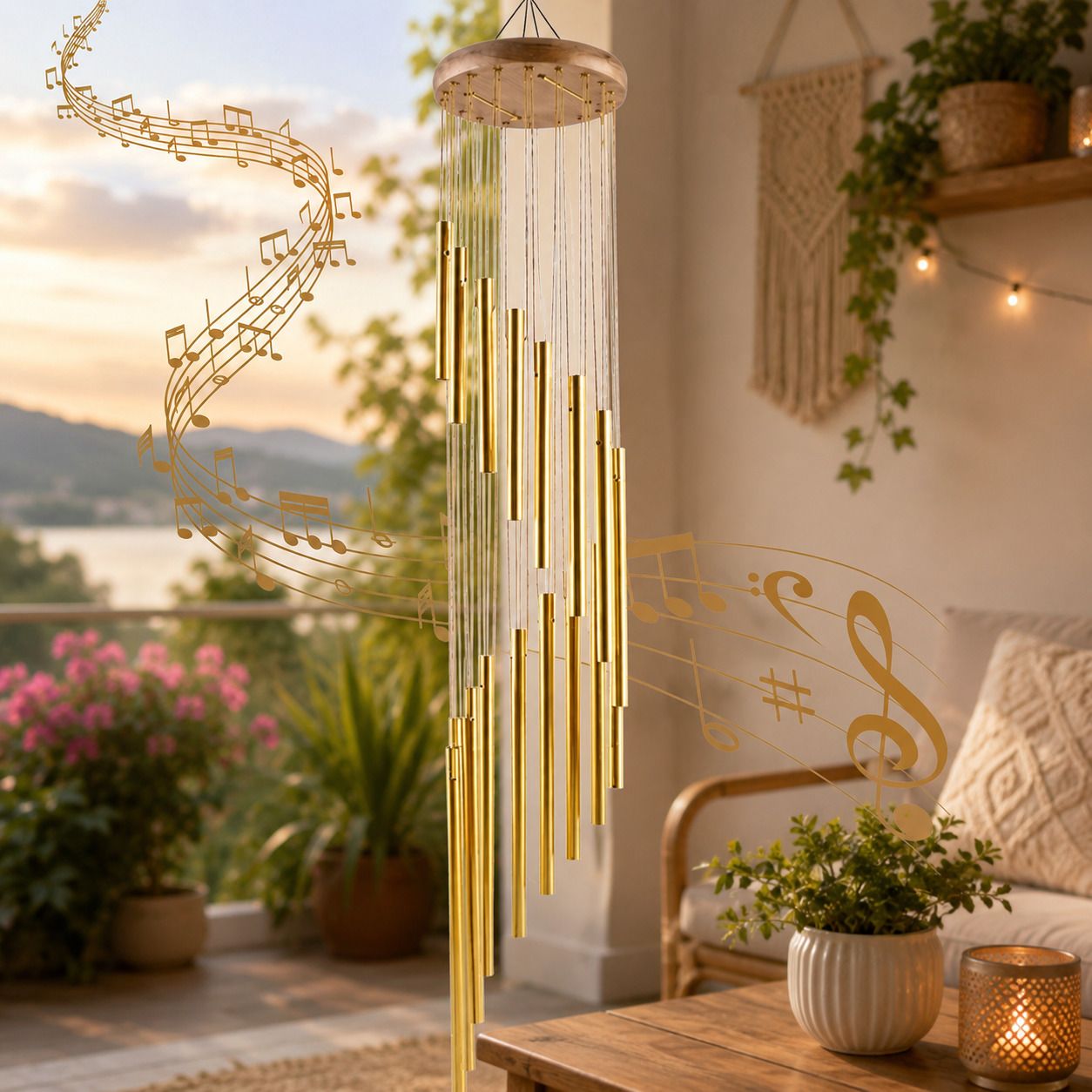 valashiv 15 Aluminum Tubes Rotate Wind Chimes Tube Tones Magical Sounds Home Decoration Aluminium Windchime-picture-15