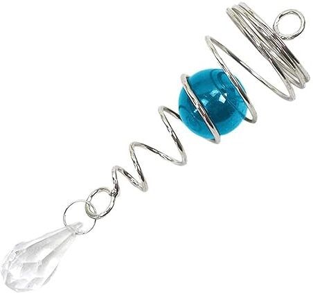 Wind Chime Pendant Indoor Outdoor Wind Tail Wind Turning Ornaments Sky Blue | Silver Wind Spinner-image-33