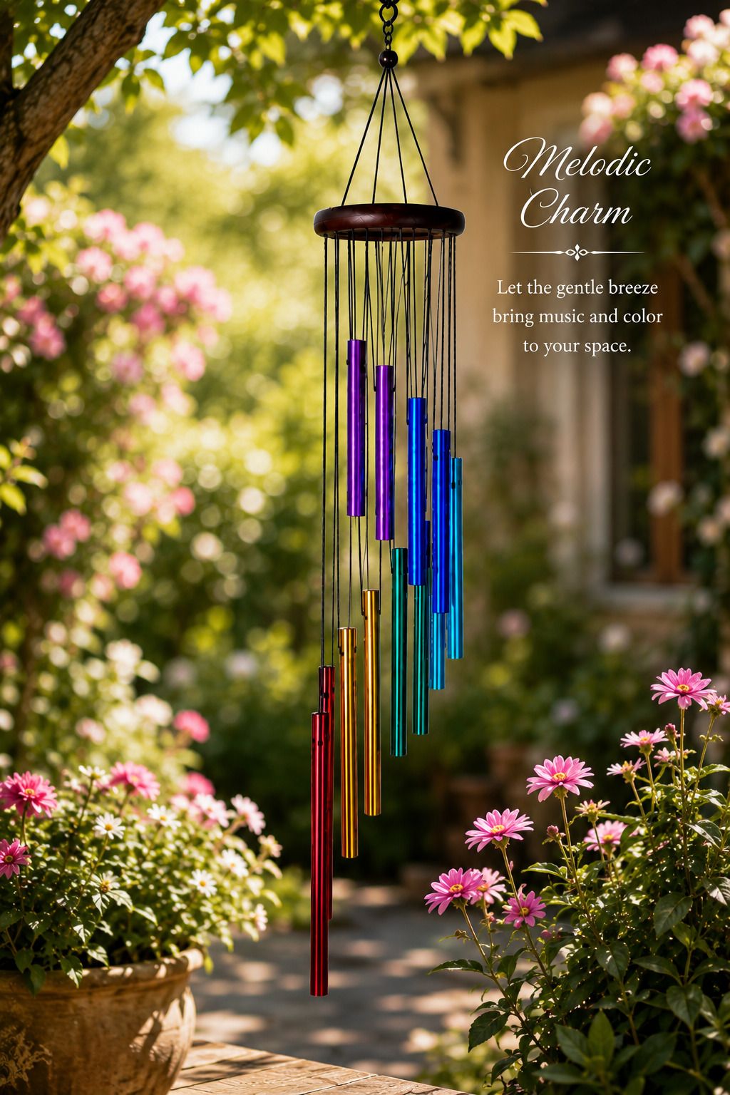 dream decor Rainbow 12 Tube Aluminum Wind Chime Aluminium Windchime-picture-19