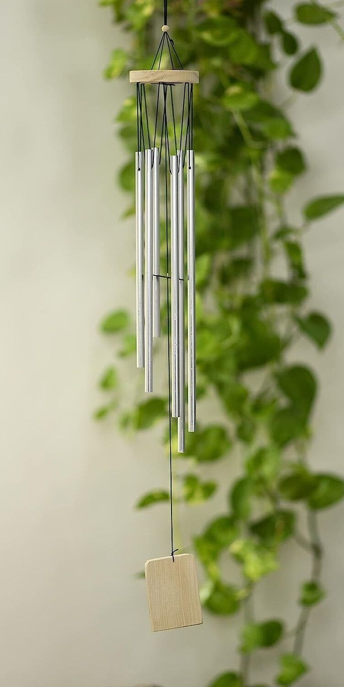 Metal Wind Chime with Wooden Top Hanging Decor for Home Garden Balcony Outdoor Aluminium Windchime-image-35