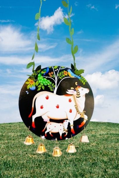 adhyans Kamadhenu Gau Mata Surabhi Gomatha Komatha Devatatmika Aghnya Wall Hanging Wood Windchime-picture-38