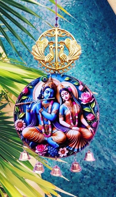 Adhyans Radha Krishna Wall Hanging for home, office, Protect love Wood Dream Catcher-picture-29