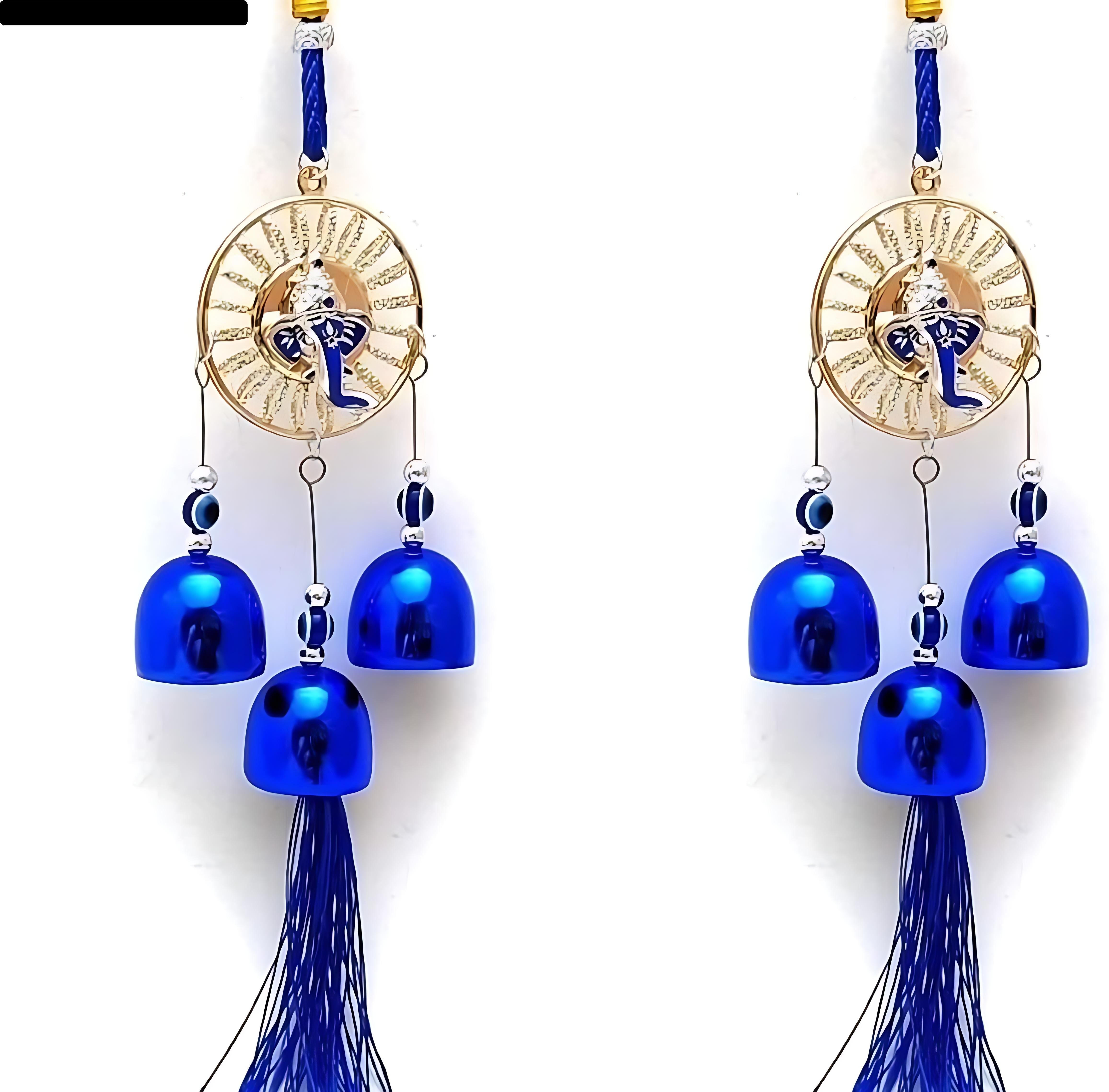 bzilo Pack Of 2 Wind Chime Lord Ganesh Evil Eye For Wall Hangings Design May vary K53 Polyresin Windchime-picture-35