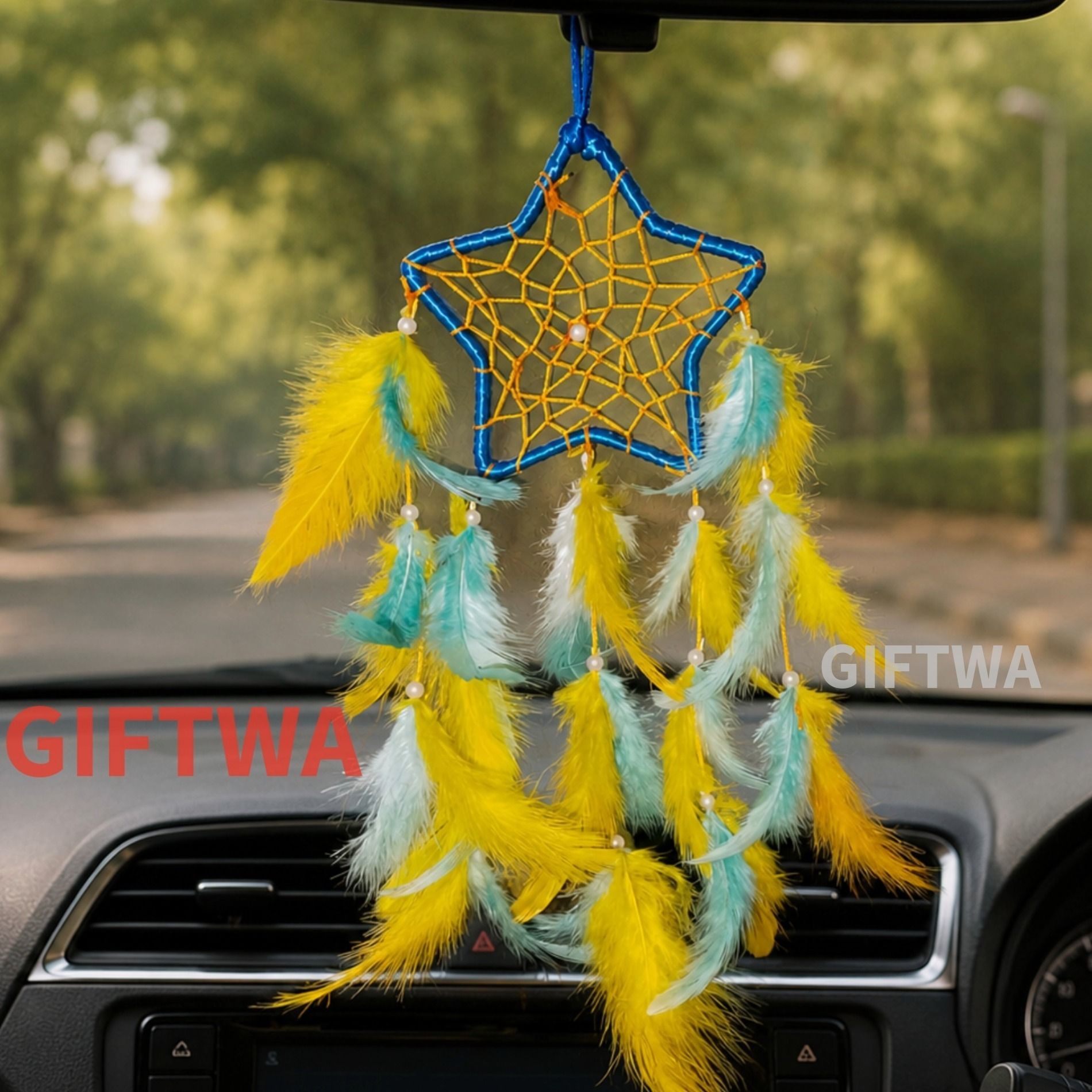 giftwa Dream Catcher Hanging Ornament for Home, Bedroom, Kids Room, Dorm Room Steel, Feather Dream Catcher-picture-45
