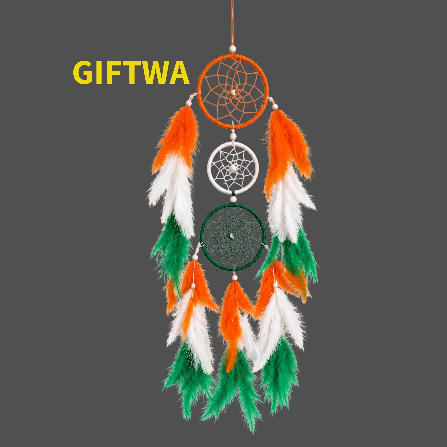 giftwa Dream Catcher Wall Hanging | Spiritual Positive Energy Decor for Home & Office Stainless Steel, Feather Dream Catcher-picture-25