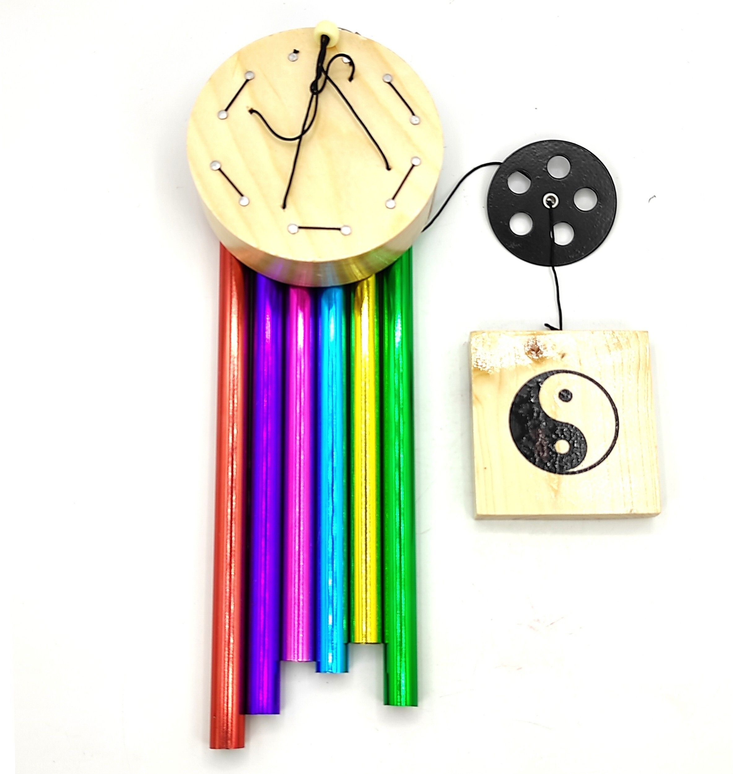 Metal Wind Chime 6 Rods Pipes color for Home Office Positive Energy Aluminium Windchime-image-25