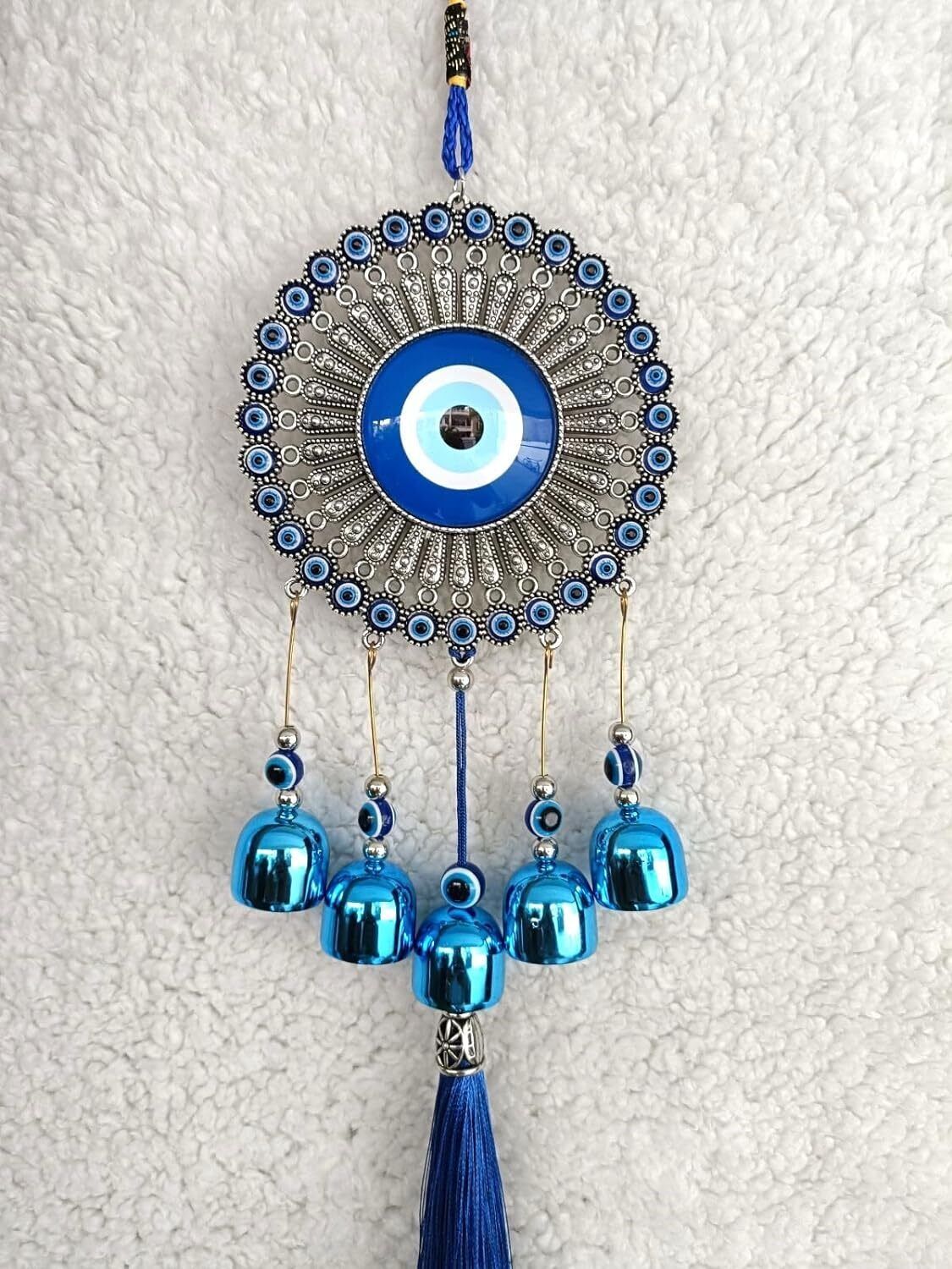 Big Evil Eye Wind Chimes For Home Copper Windchime-image-1