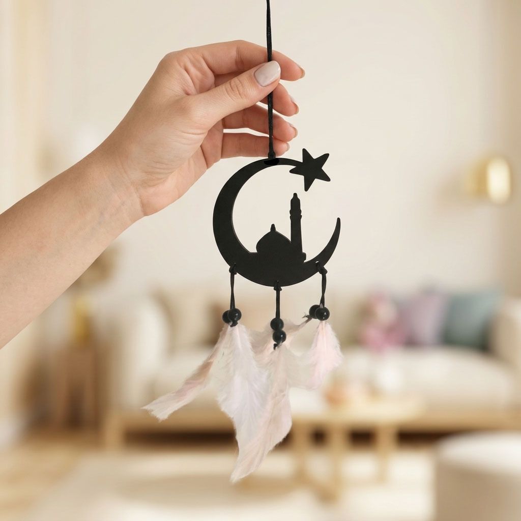 shrivarni creation Islamic Car Hanging Acrylic Rear View Mirror Spiritual Decor Plastic Dream Catcher-picture-33