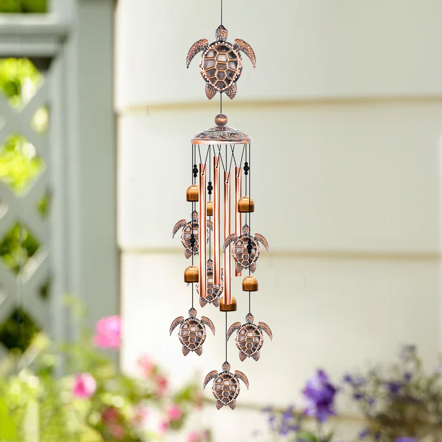 Positive Energy Tortoise Wind Chimes for Home | Windchimes Bells for Gift | Aluminium, Copper Windchime-image-18