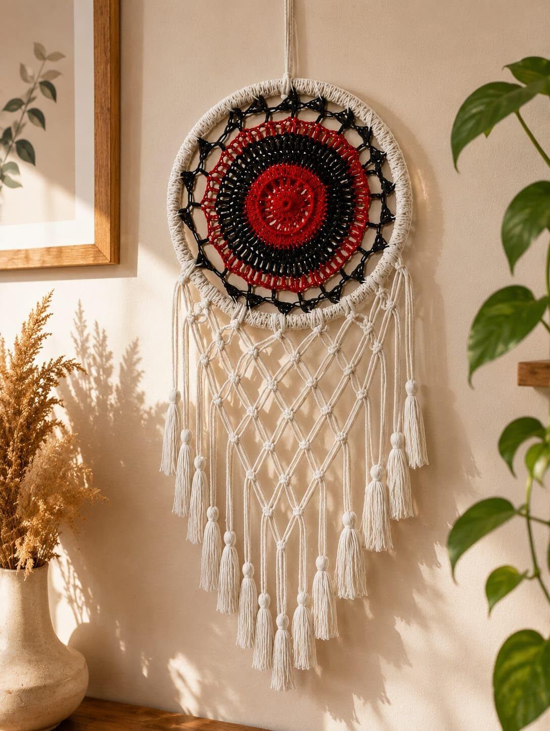 Red & Black 10 Inch DC Cotton Dream Catcher-image-33