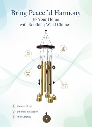 6 Tube Golden Wind Chime Brass Windchime-image-15