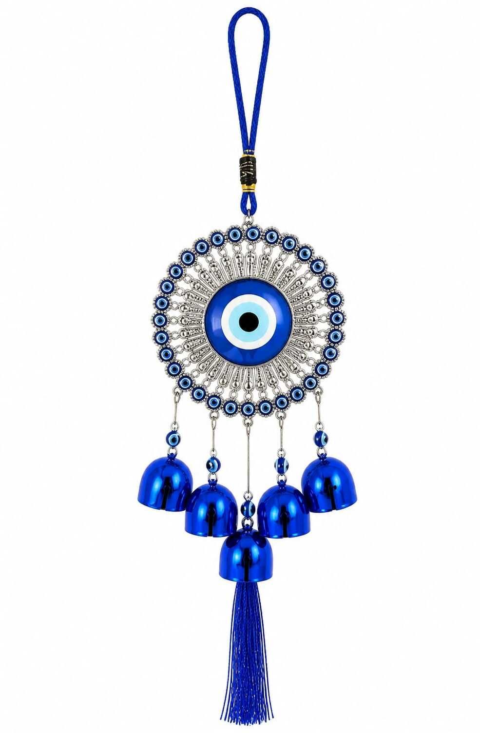 Evil Eye Wind Chime with 5 Bells Glass, Iron Windchime-image-46