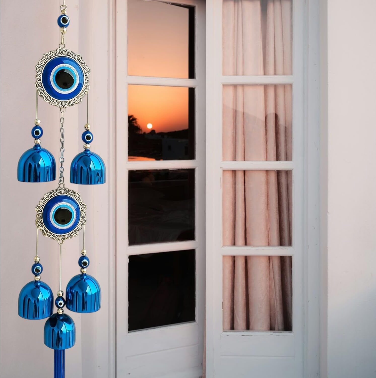 hunaysa Evil Eye Bell Wind Chime Glass Windchime-picture-27