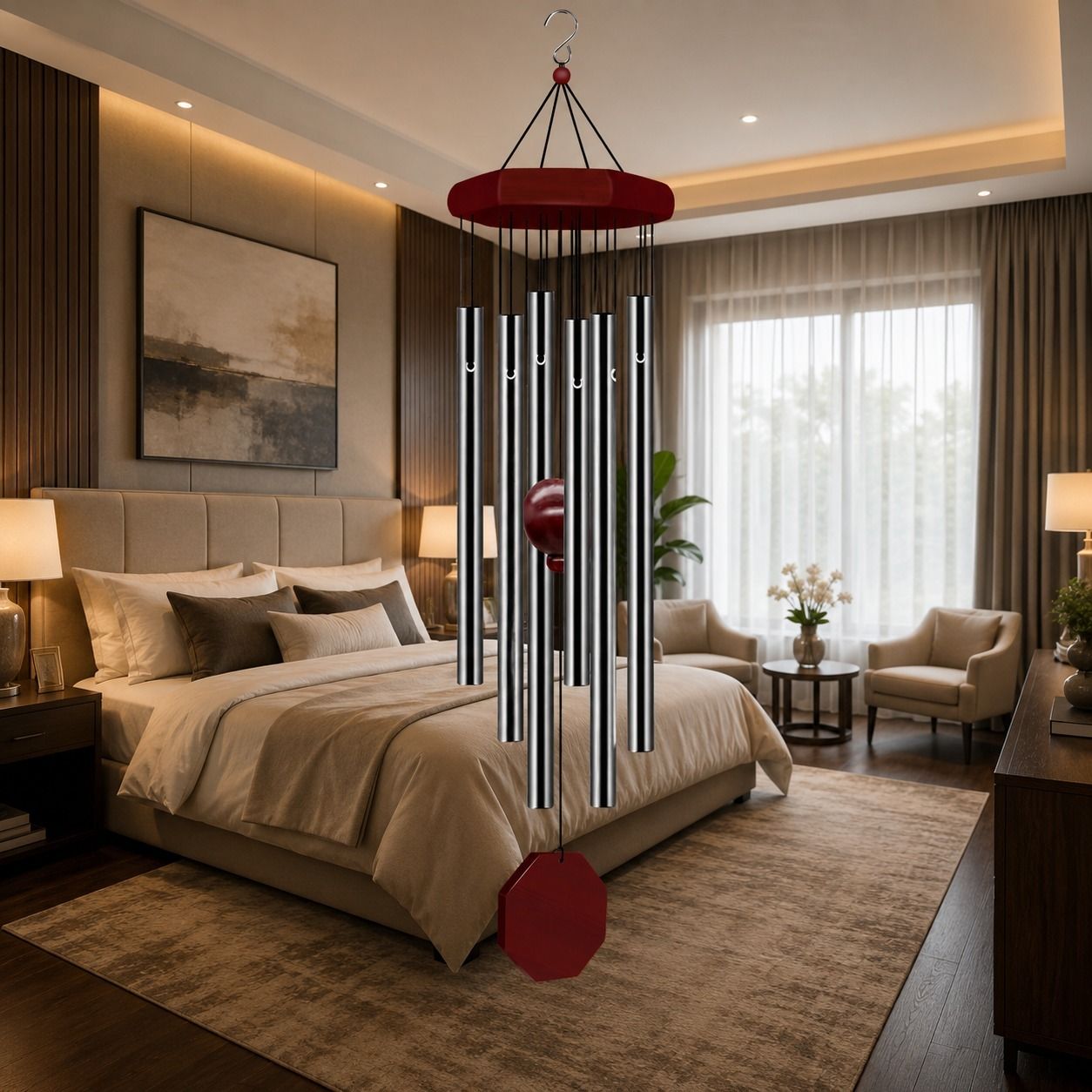 Aluminium, Silver Windchime-image-1